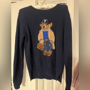 Navy Blue Ralph Lauren Sweater with Bear